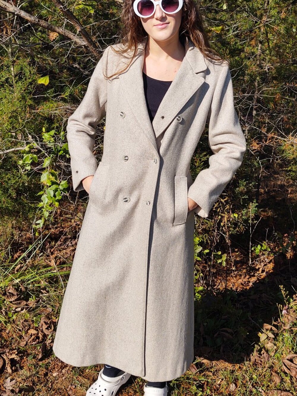 Vintage Junior Belle Pea Coat Grey Wool Small/Medium